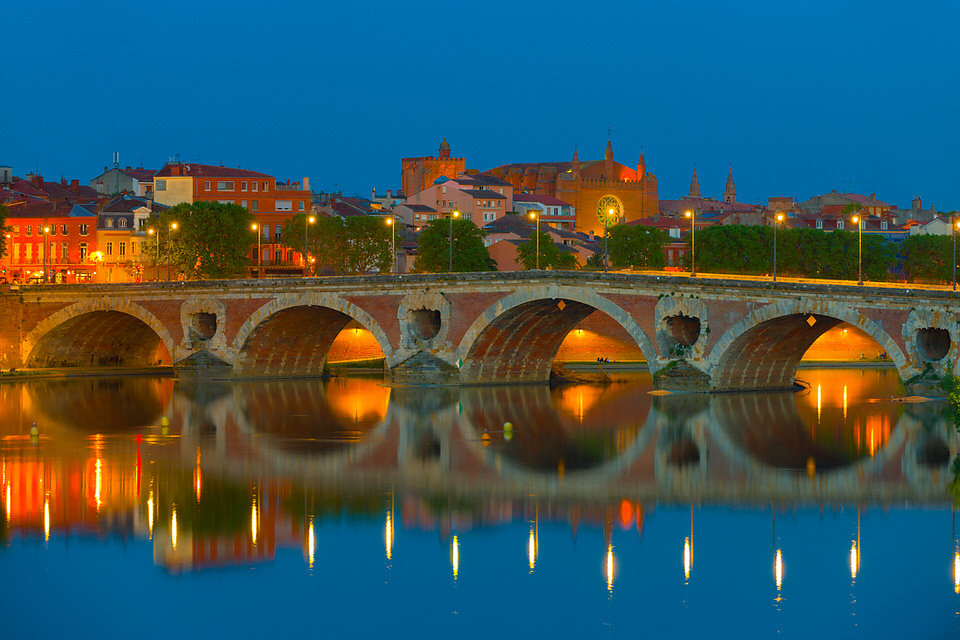 Night Toulouse in summer